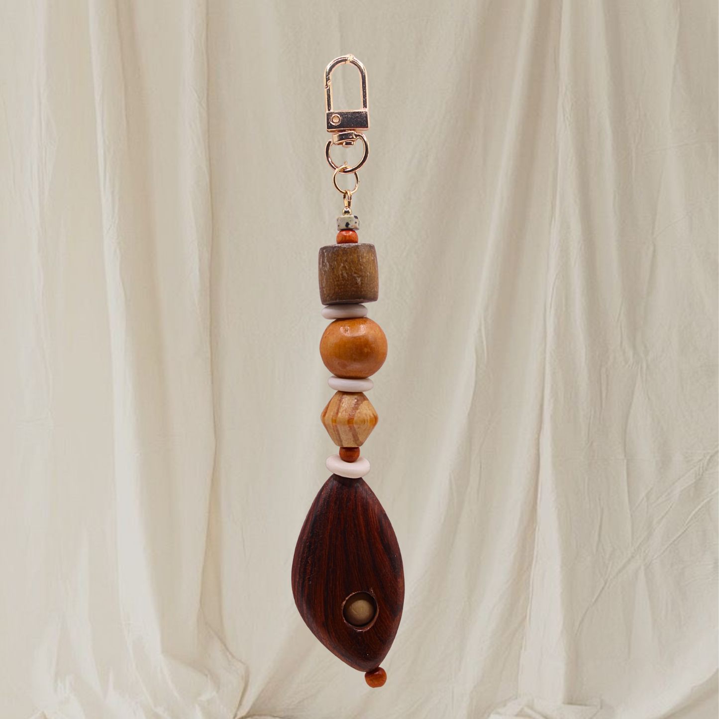Wooden Bead Bag Charm