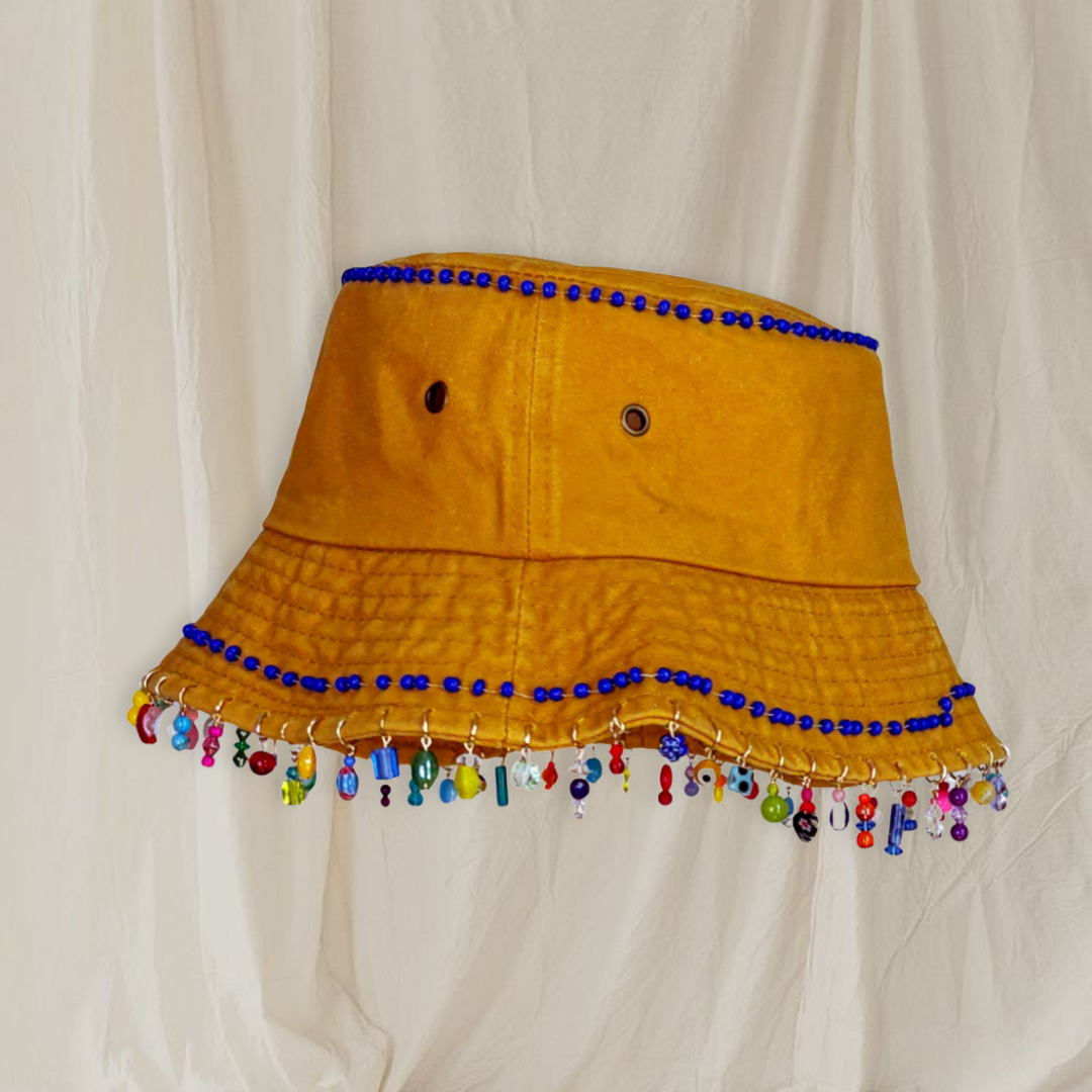 Beaded Embroidered Bucket Hat – Summer Nikole Jewelry display picture 3