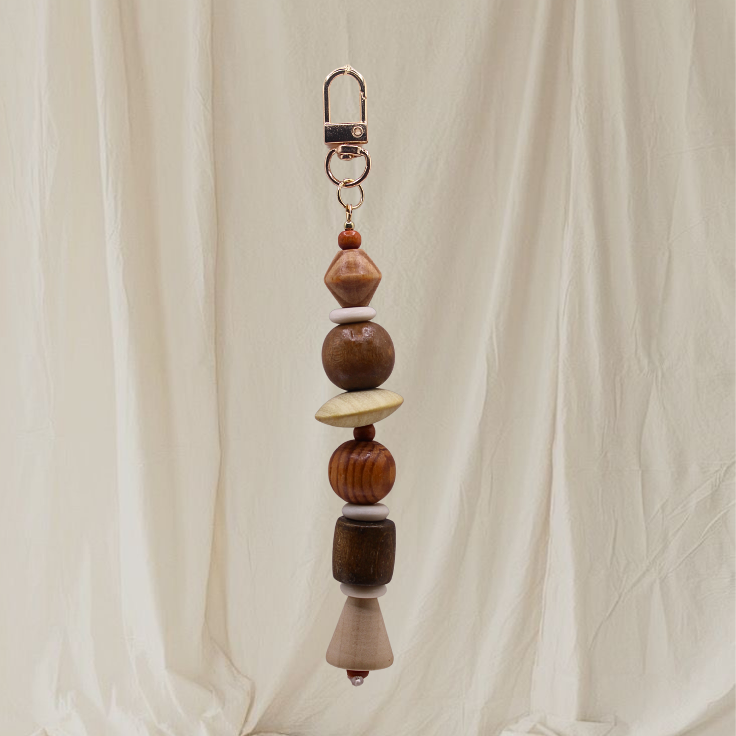 Wooden Bead Bag Charm