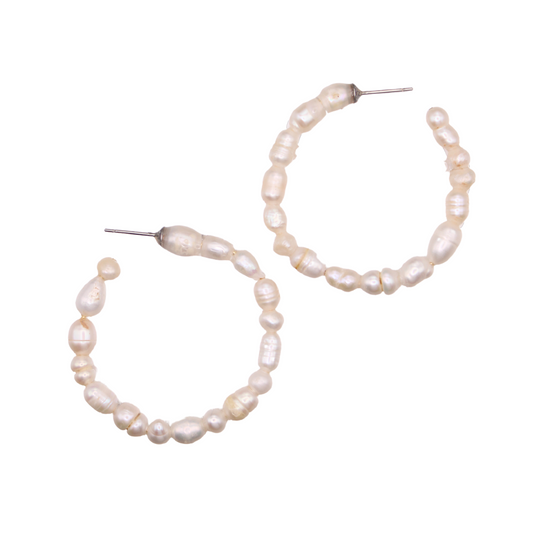 Camille Freshwater Pearl Hoop Earrings | Summer Nikole Jewelry
