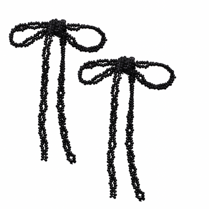 Gracie Beaded Bow Earrings