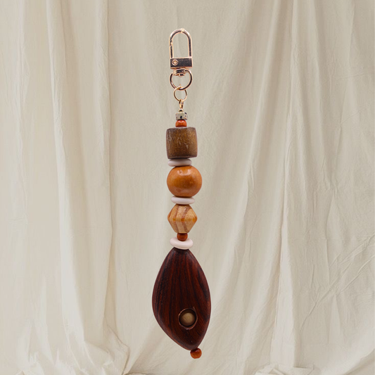 Wooden Bead Bag Charm