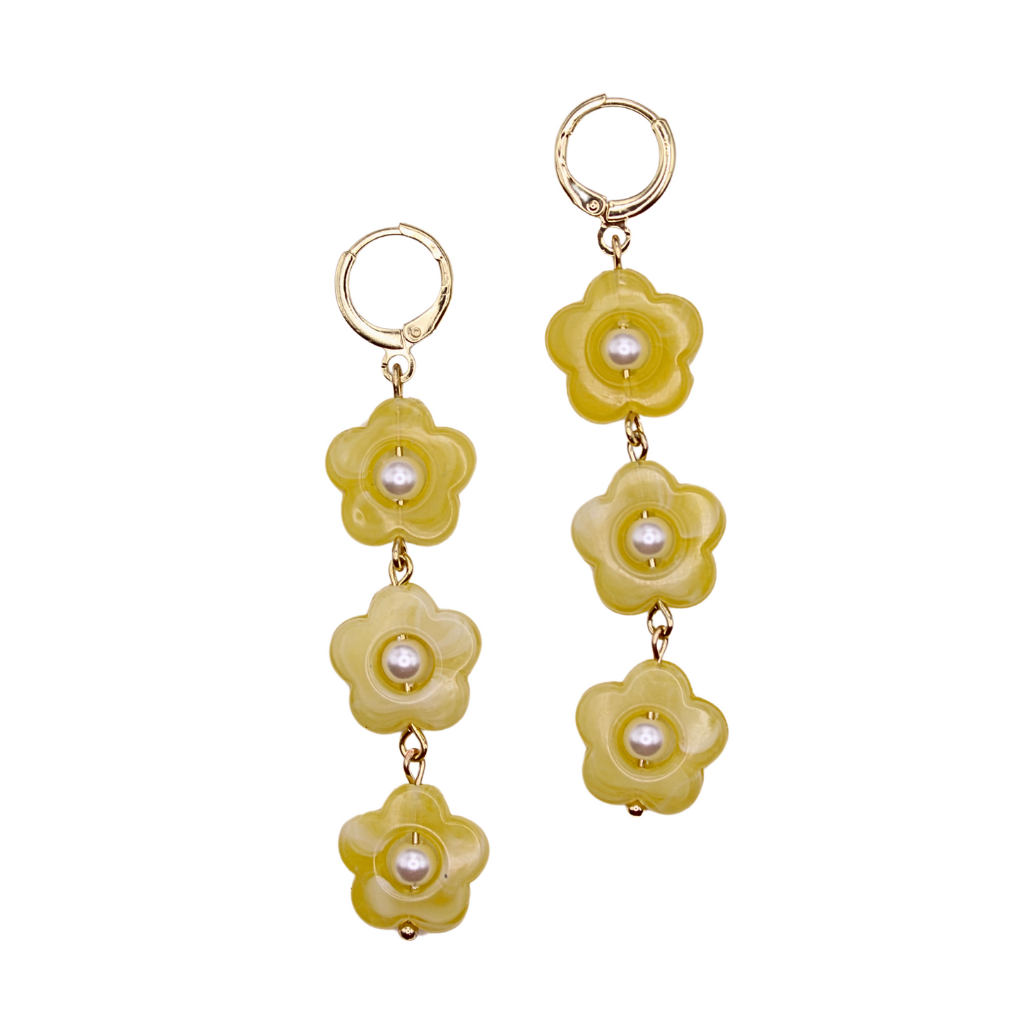Posey Flower Dangle Earrings in Yellow | Summer Nikole Jewelry