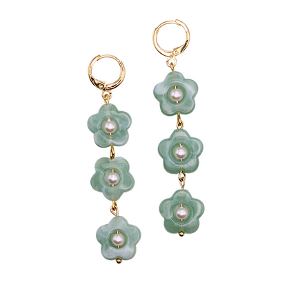Posey Flower Dangle Earrings in Mint | Summer Nikole Jewelry