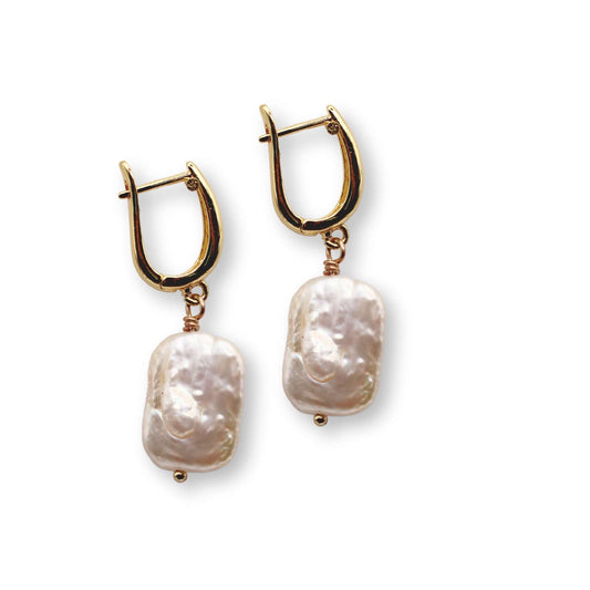 Diana Pearl Latch Hoops