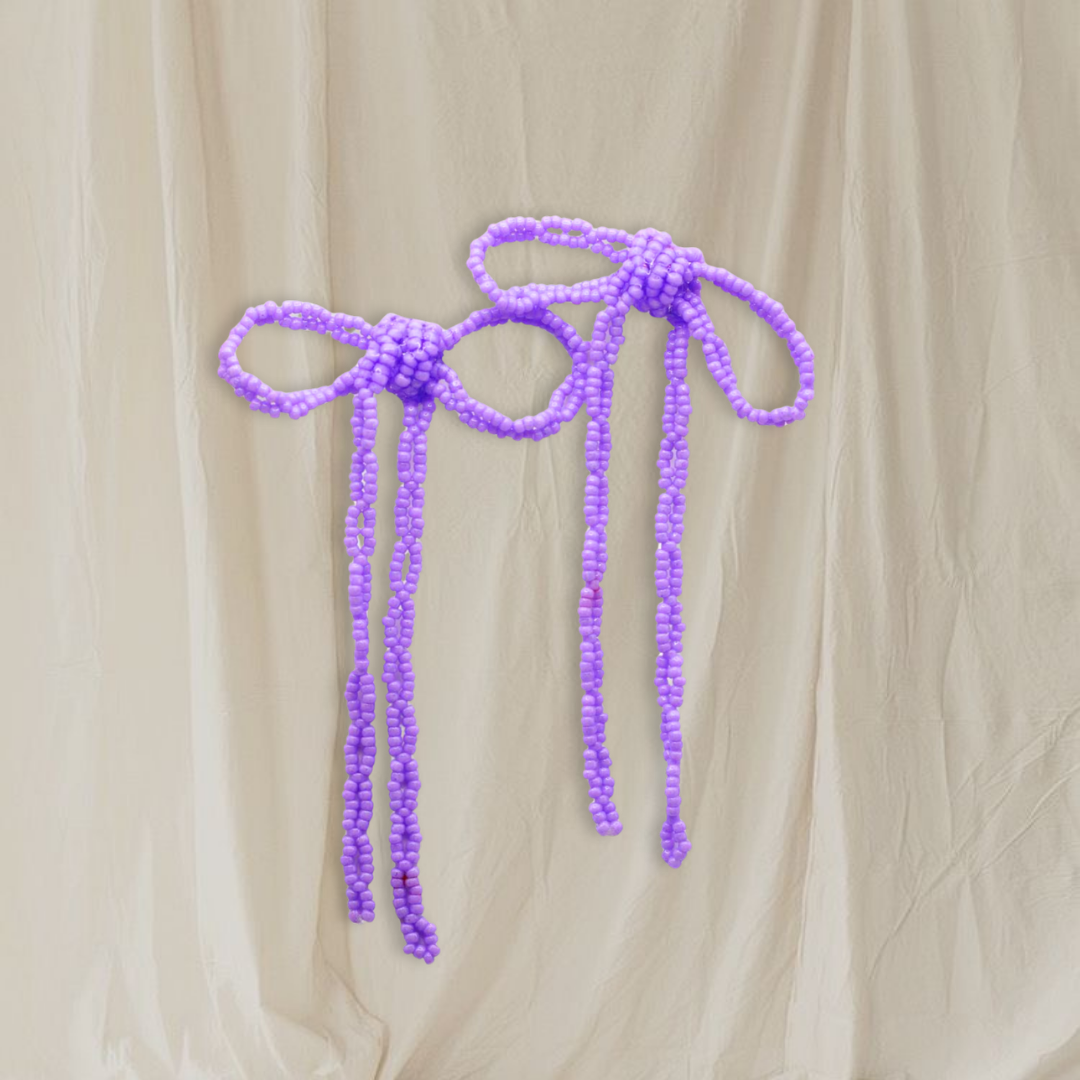 Gracie Beaded Bow Earrings