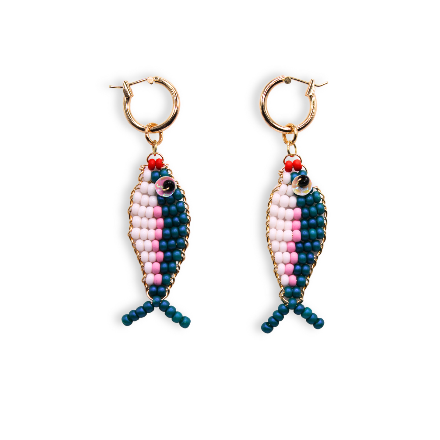 Beaded Fish Hoops