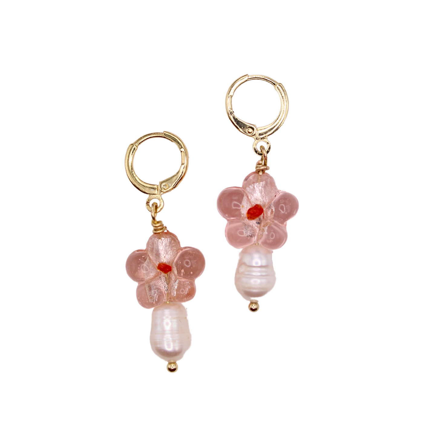 Hallie Glass Flower Hoop Earrings | Summer Nikole Jewelry