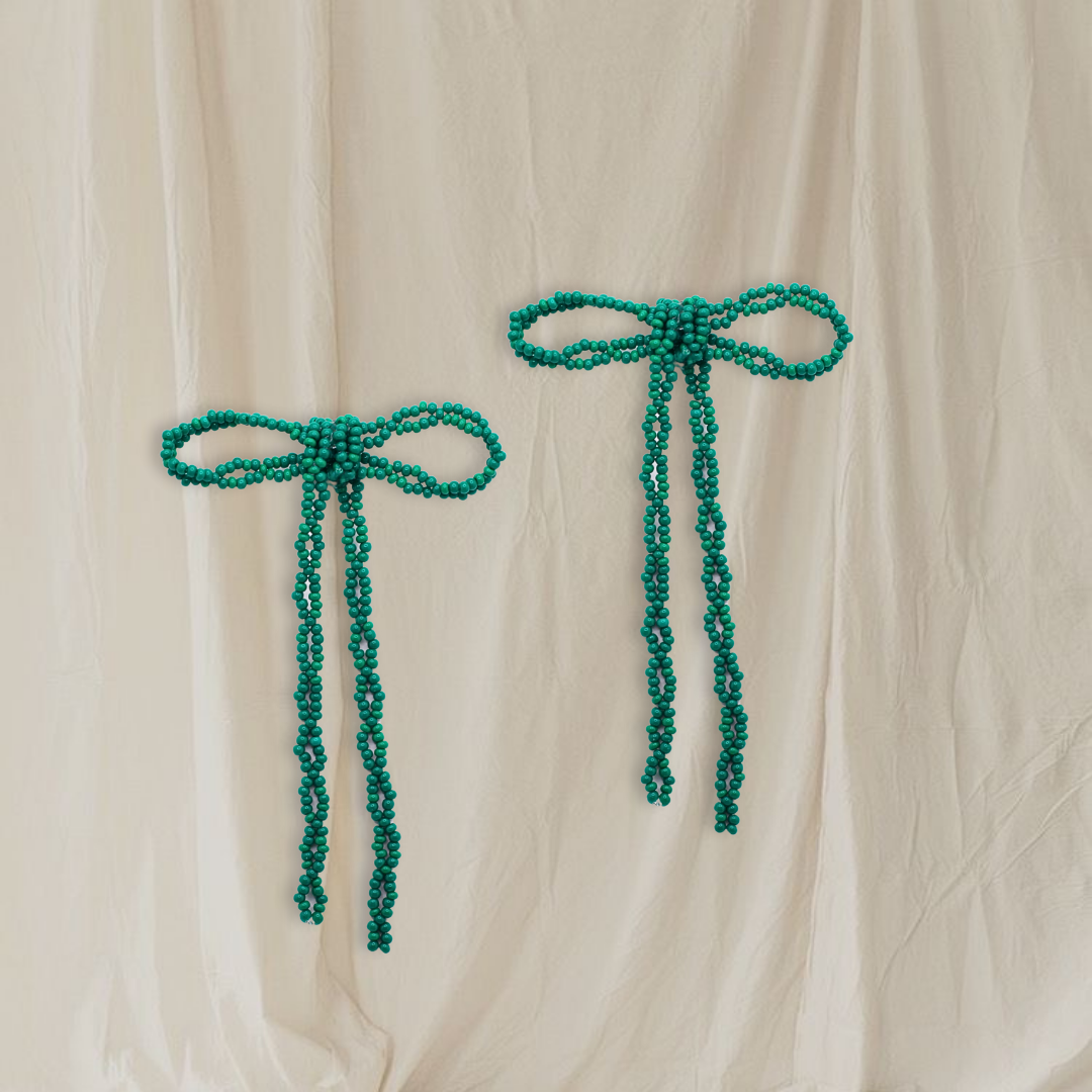 Gracie Beaded Bow Earrings