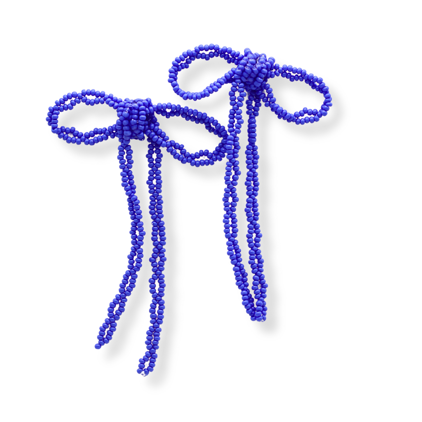 Prepare for compliments with our Gracie Beaded Bow Earrings. Each earring is hand-strung with glass beads in the color of your choice. These statement earrings add the perfect feminine touch to everyday wear or a special-occasion ensemble.