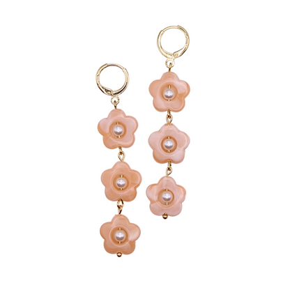 Posey Flower Dangle Earrings in Peach | Summer Nikole Jewelry