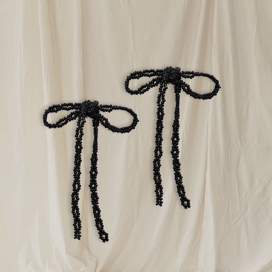 Gracie Beaded Bow Earrings