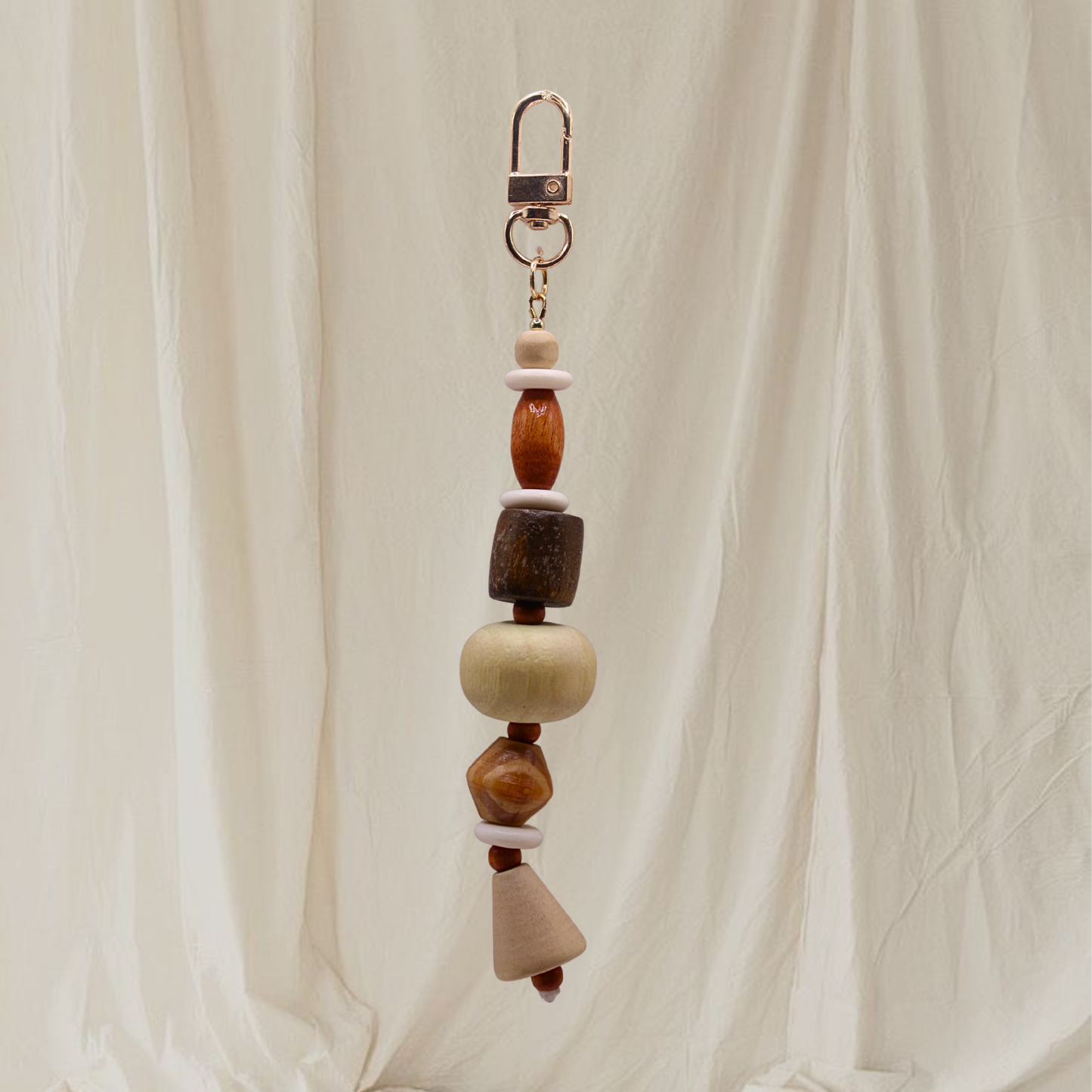 Wooden Bead Bag Charm