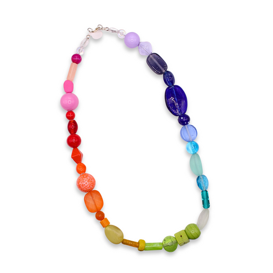 Chunky Rainbow Beaded Necklace