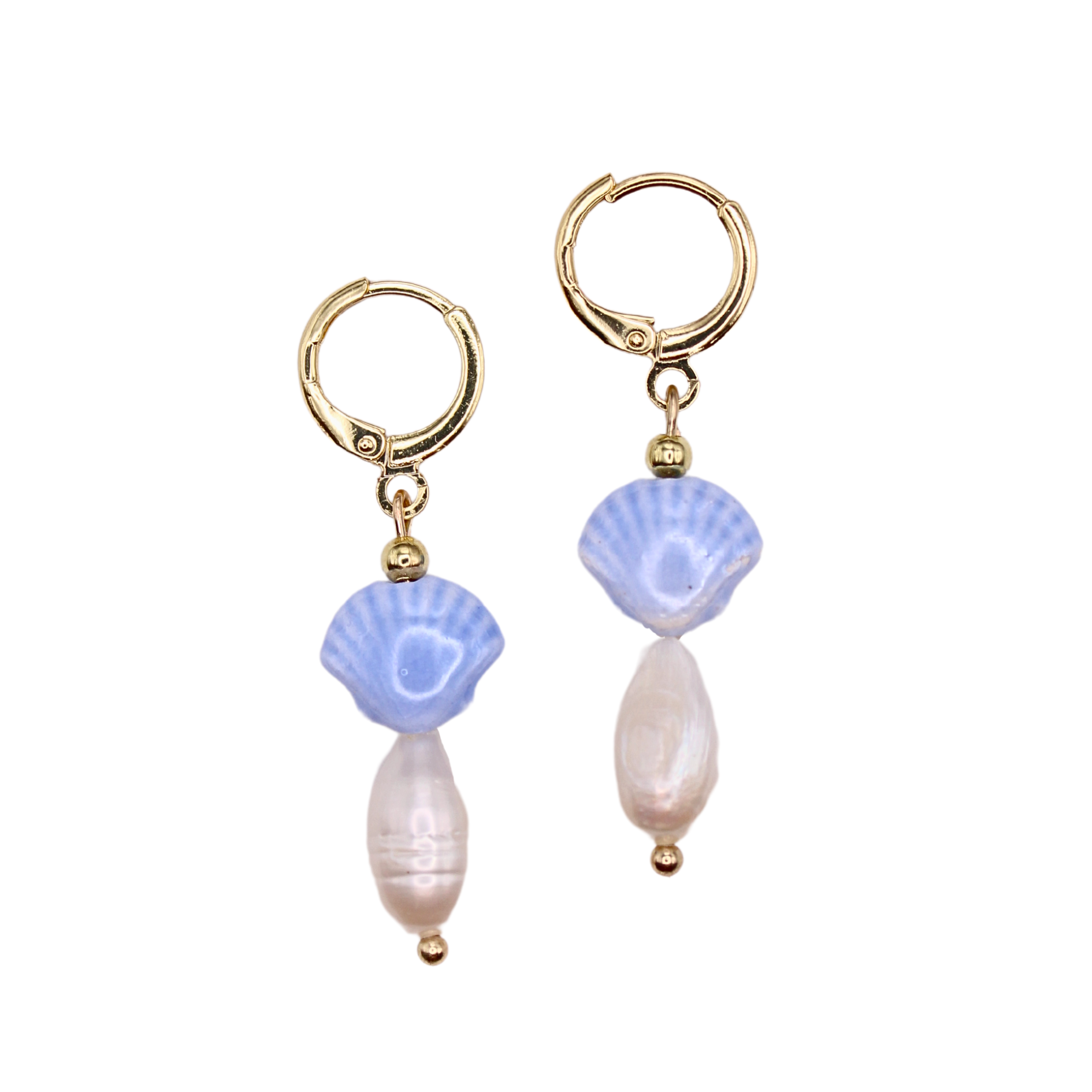 Ceramic Seashell Hoop Earrings | Summer Nikole Jewelry