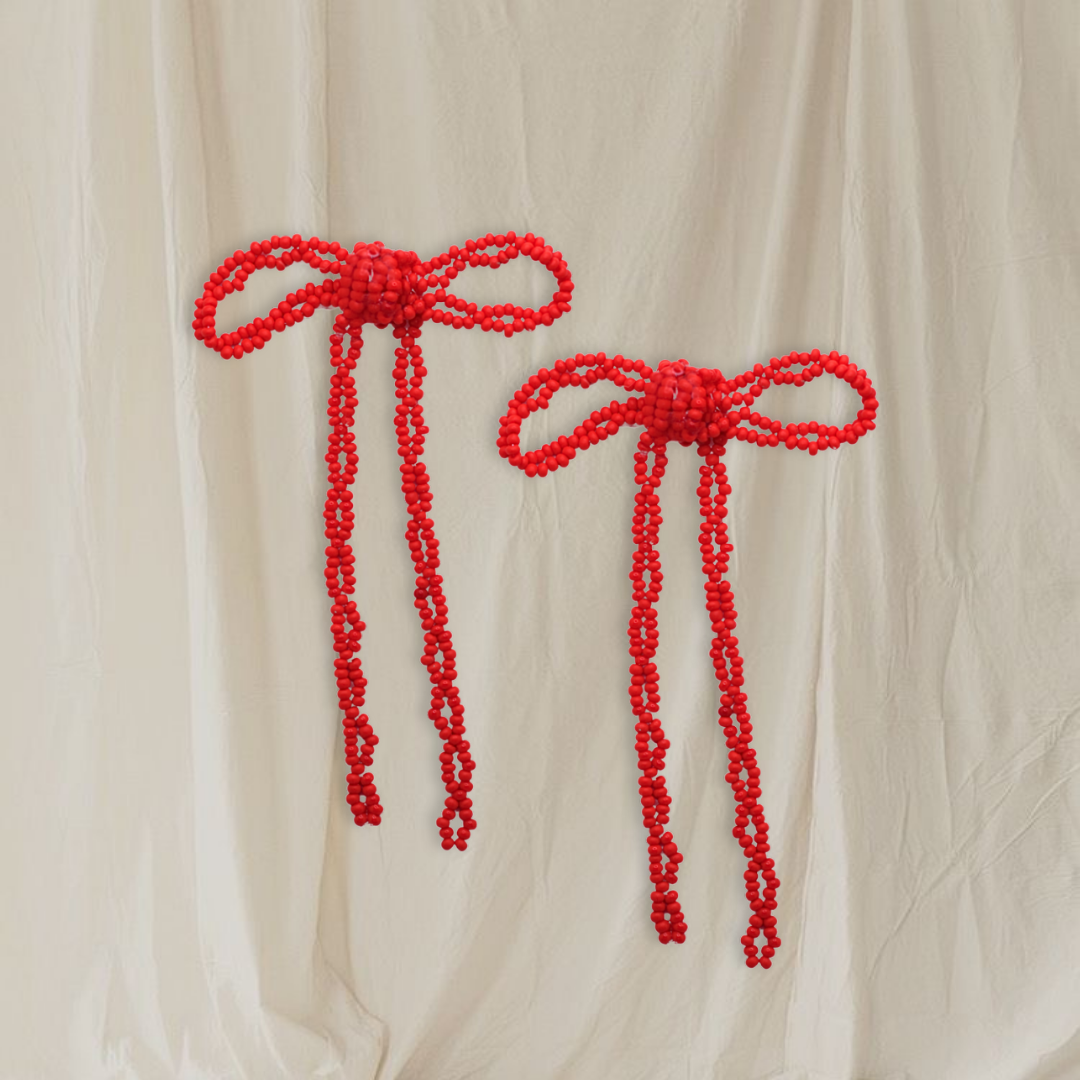 Gracie Beaded Bow Earrings