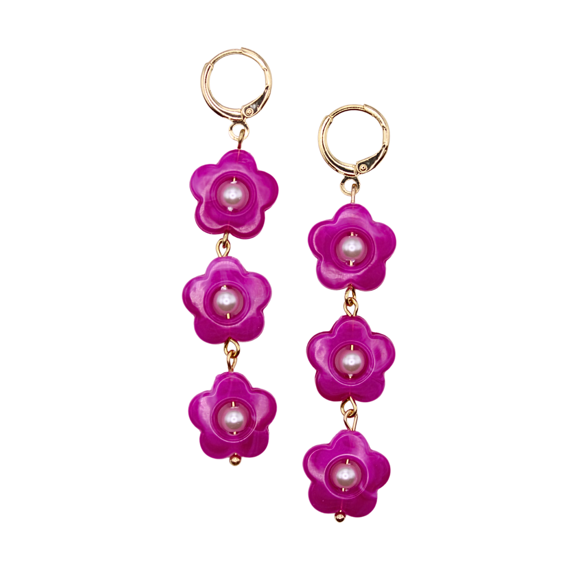Posey Flower Dangle Earrings in Berry | Summer Nikole Jewelry