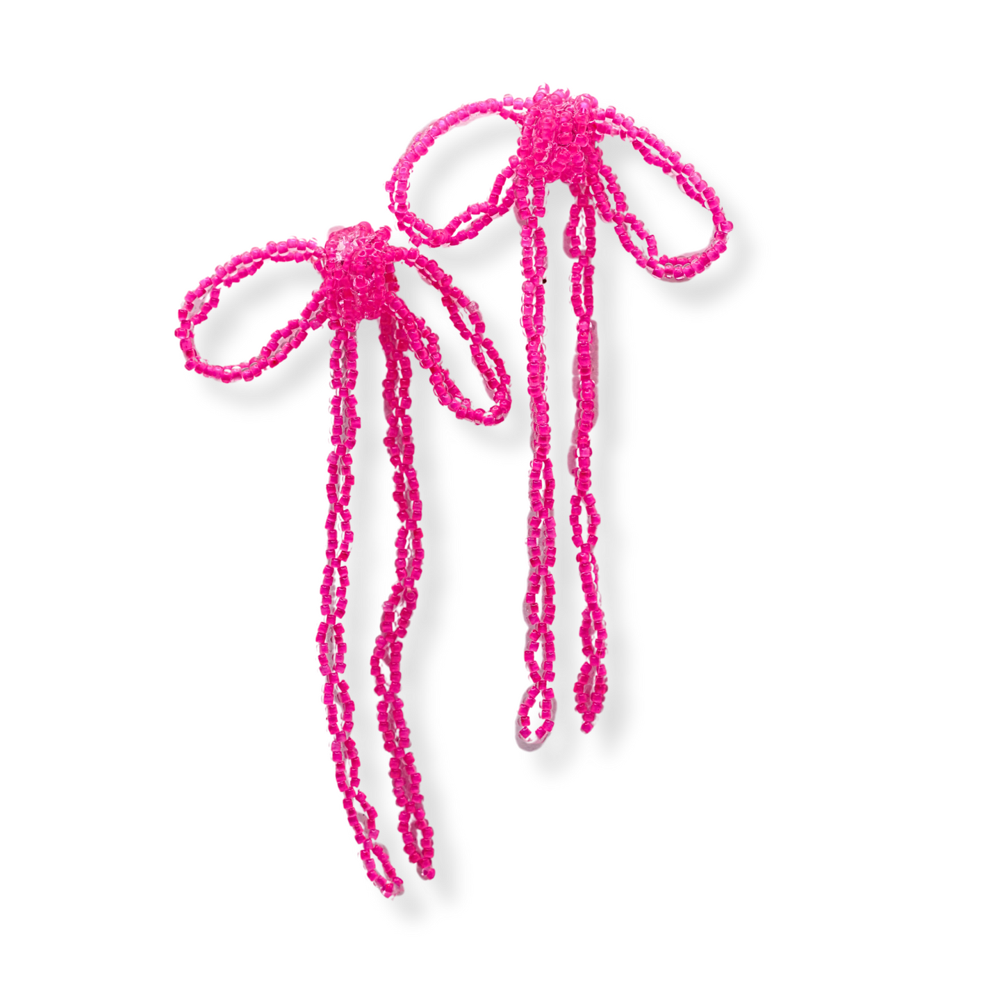 Prepare for compliments with our Gracie Beaded Bow Earrings. Each earring is hand-strung with glass beads in the color of your choice. These statement earrings add the perfect feminine touch to everyday wear or a special-occasion ensemble.