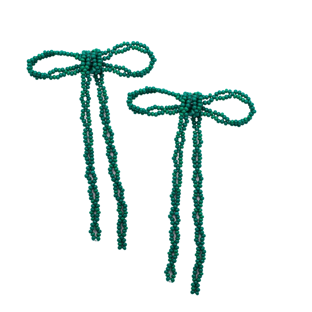 Gracie Beaded Bow Earrings