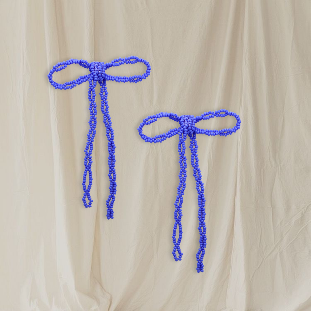 Gracie Beaded Bow Earrings