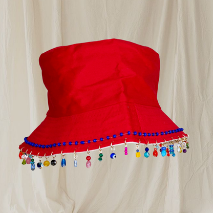 Beaded Embroidered Bucket Hat