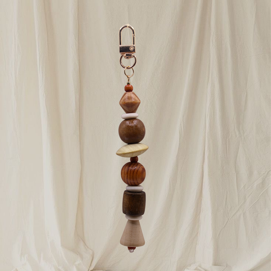 Wooden Bead Bag Charm