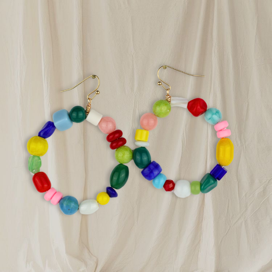Frankie Beaded Hoops
