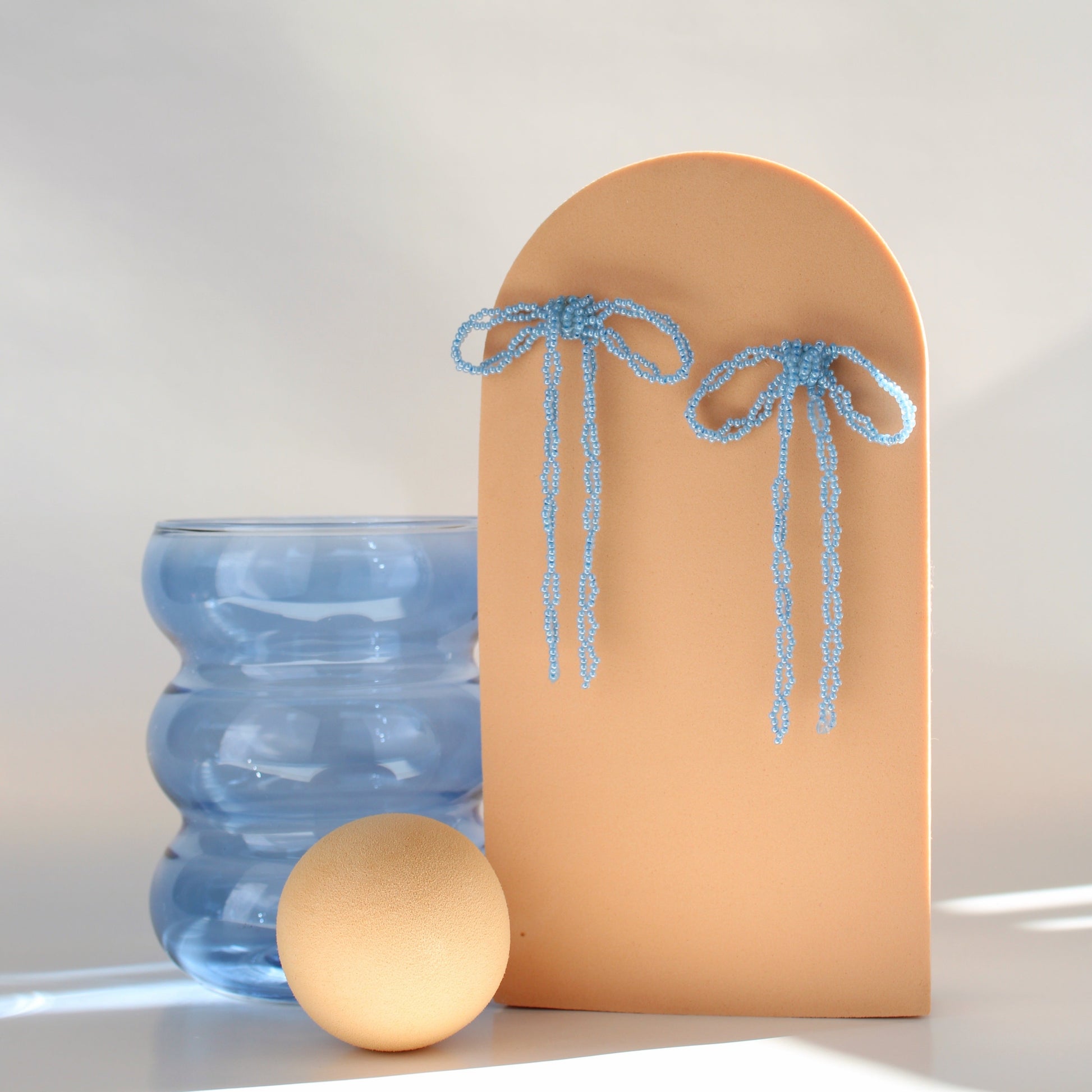 Gracie blue glass bead bow earrings | Summer Nikole Jewelry in Greenville, SC