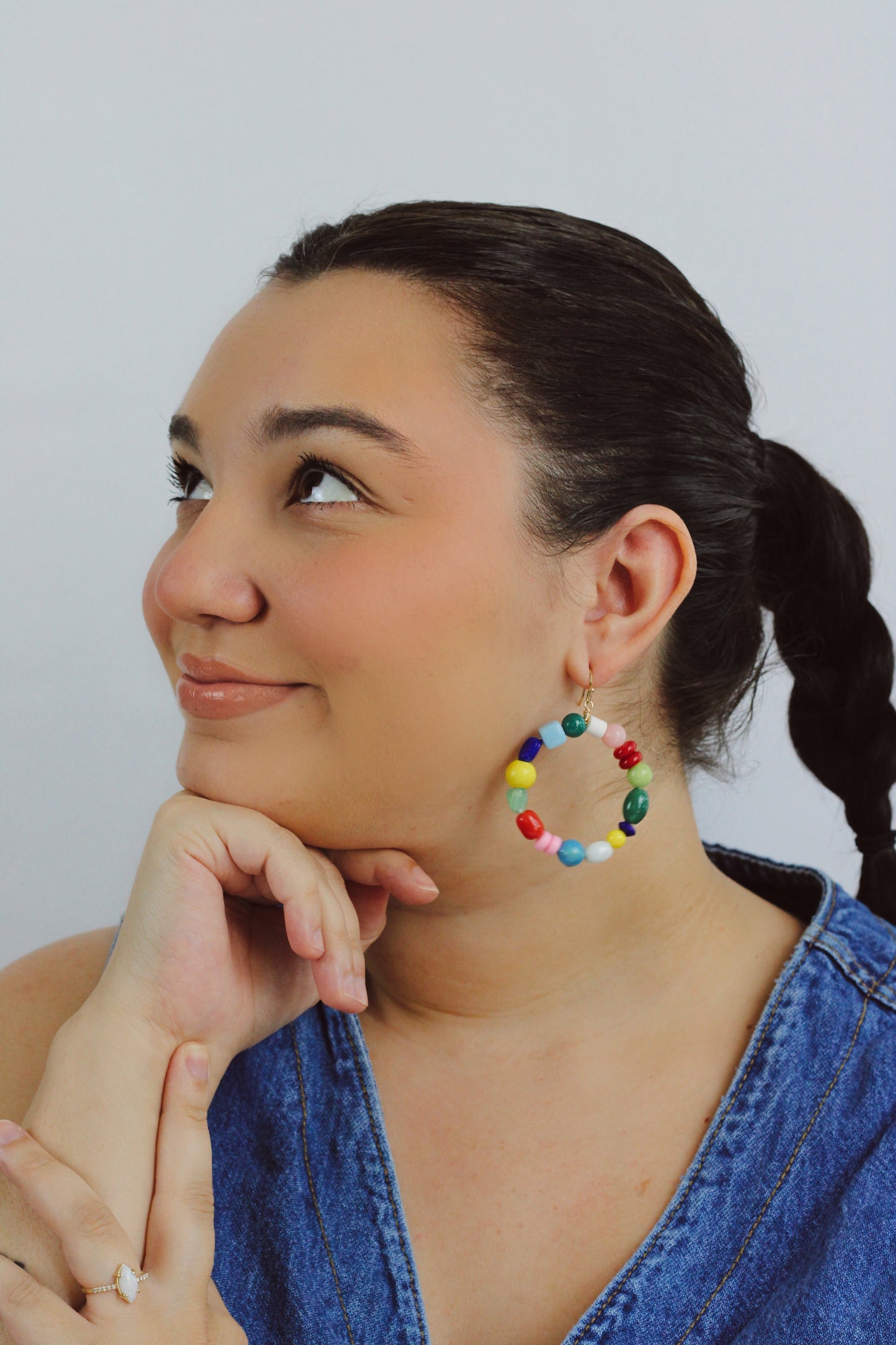 Frankie Beaded Hoops