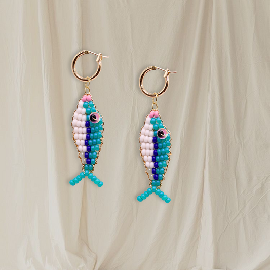 Beaded Fish Hoops