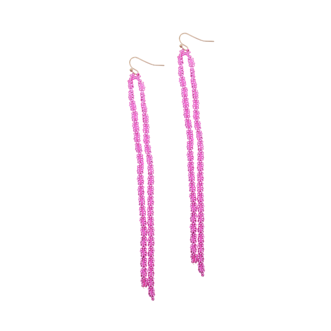Sibley Earrings in hot pink beads | Summer Nikole Jewelry