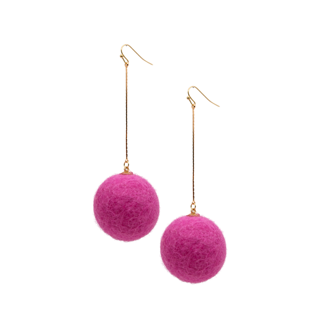 Sloane Pom Earrings in pink | Summer Nikole Jewelry